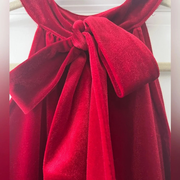 Gibson x Glam Squad Dede Velvet Tie Back Red Halter Top Size Small Holiday Top - Picture 6 of 10